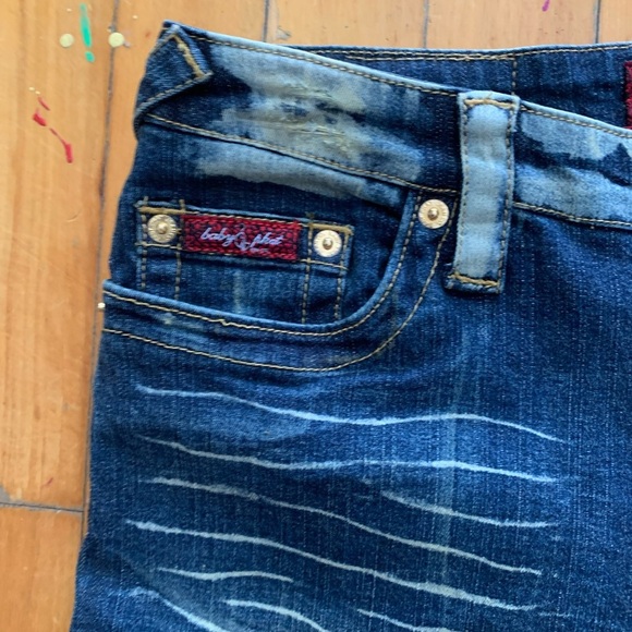 Vintage y2k baby phat nwt Embroidered Floral Blue flare
 Jeans low waisted boho - Picture 10 of 14